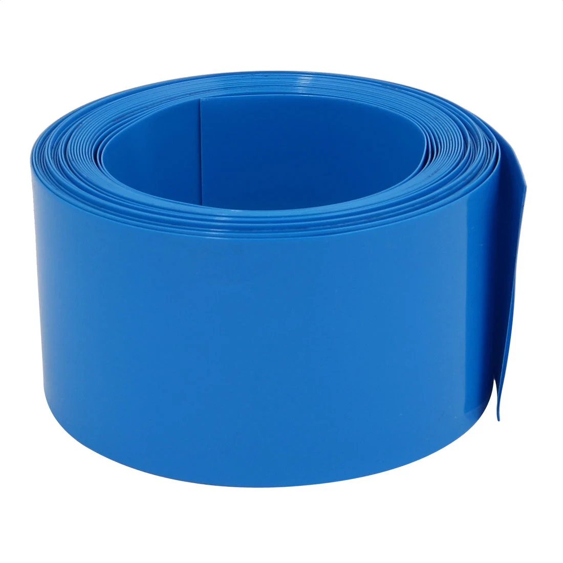40mm Flat Width 5M Long PVC Heat Shrinkable Tube Blue for 9V/AA Battery Pack
