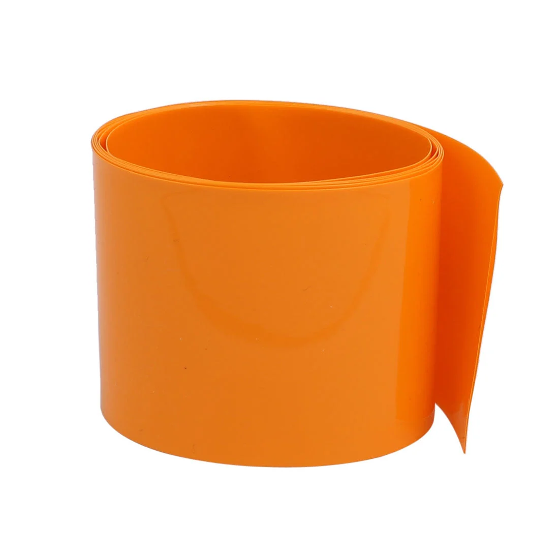 55mm Flat Width 1 Meter Long PVC Heat Shrinkable Tube Orange for AAA Battery