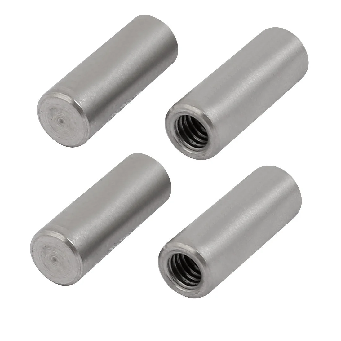 304 Stainless Steel M4 Female Thread 6mm x 16mm Cylindrical Dowel Pin 4pcs