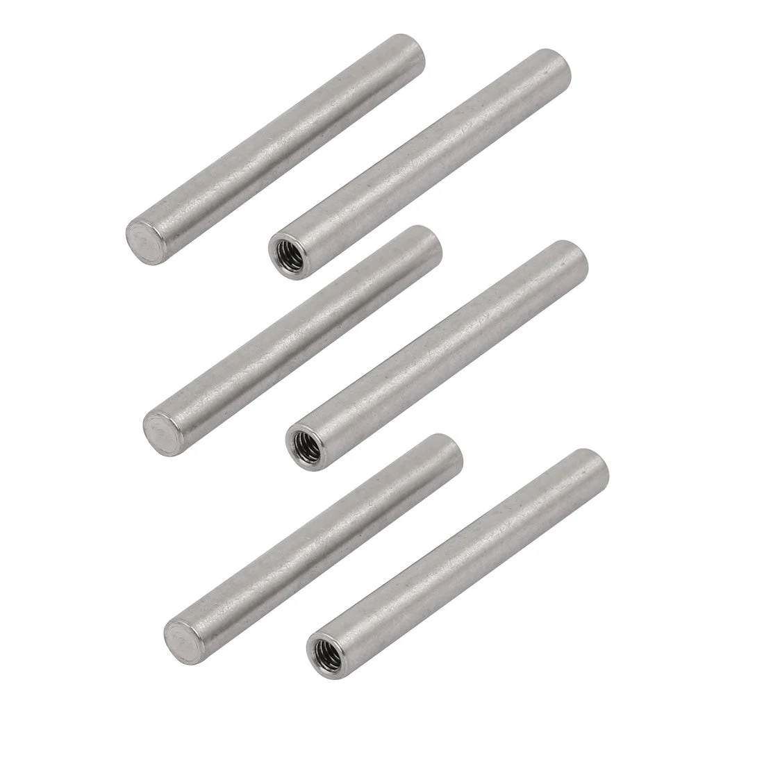 304 Stainless Steel M4 Female Thread 6mm x 50mm Cylindrical Dowel Pin 6pcs