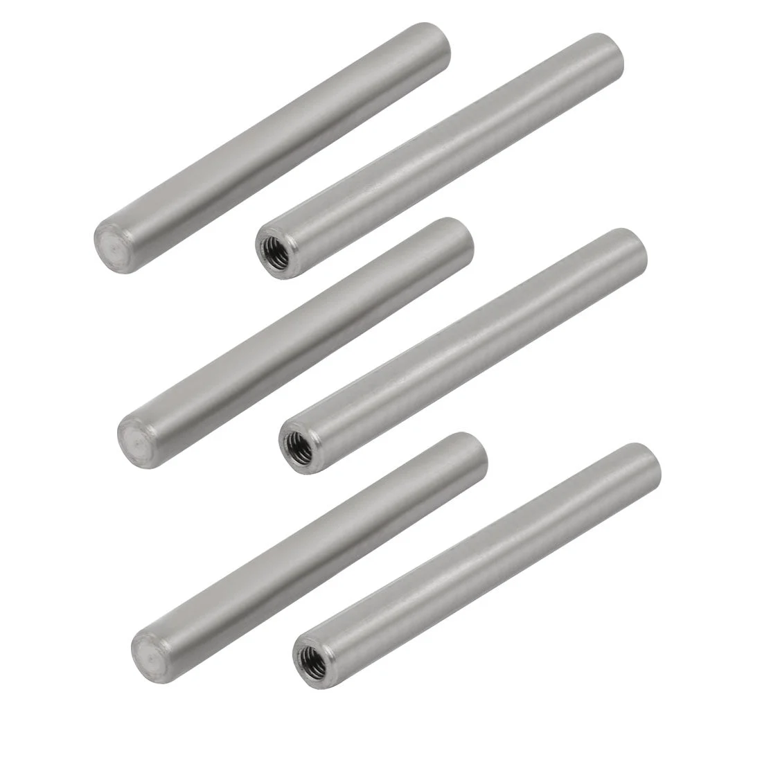 304 Stainless Steel M5 Female Thread 8mm x 70mm Cylindrical Dowel Pin 6pcs