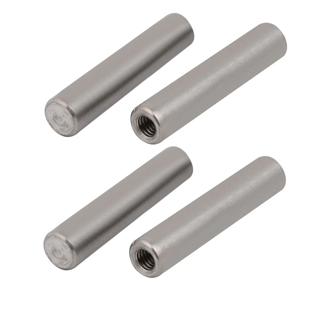 304 Stainless Steel M6 Female Thread 10mm x 50mm Cylindrical Dowel Pin 4pcs