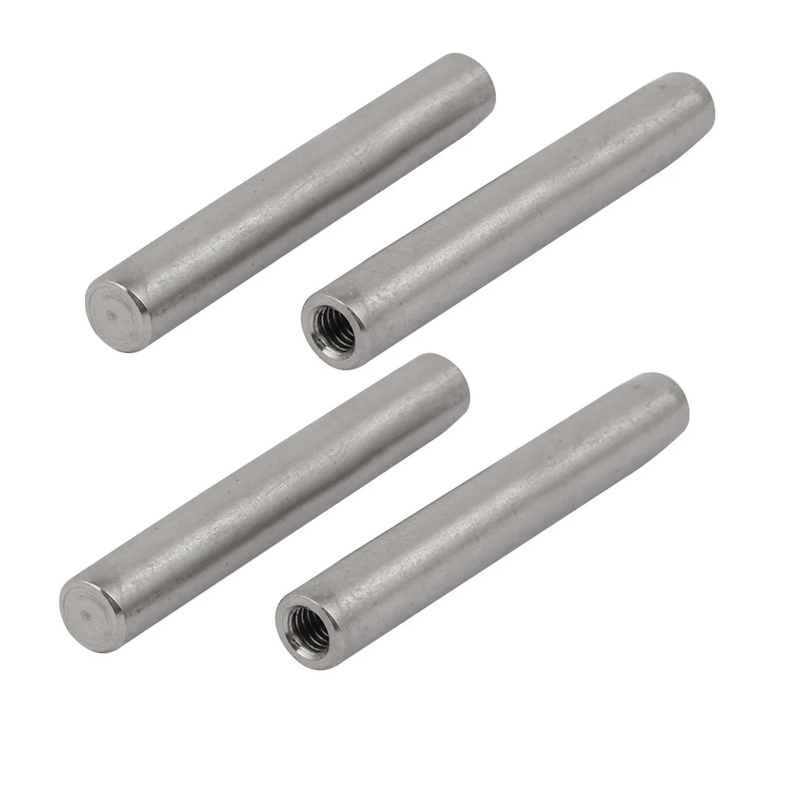 304 Stainless Steel M6 Female Thread 10mm x 70mm Cylindrical Dowel Pin 4pcs