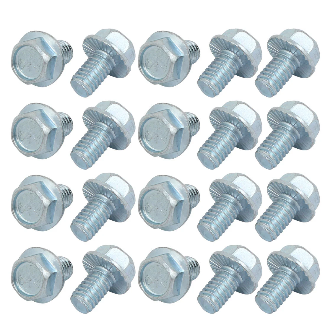 20Pcs 5/16-18 x 1/2 Inch Thread Carbon Steel Hex Serrated Head Flange Screw Bolt