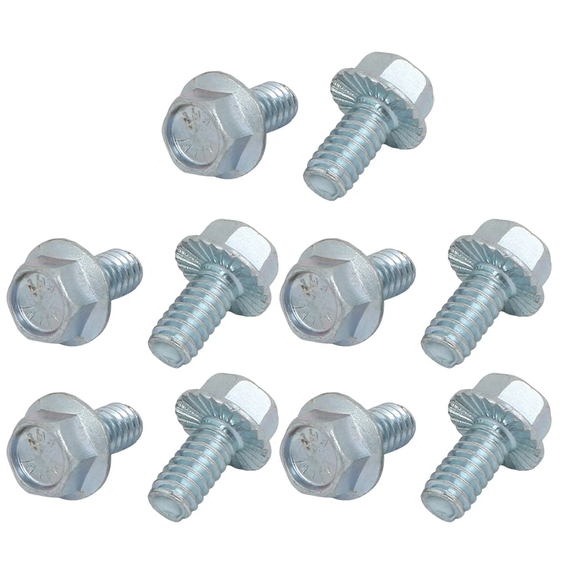10Pcs 1/4-20 x 1/2 Inch Thread Carbon Steel Hex Serrated Head Flange Screw Bolt