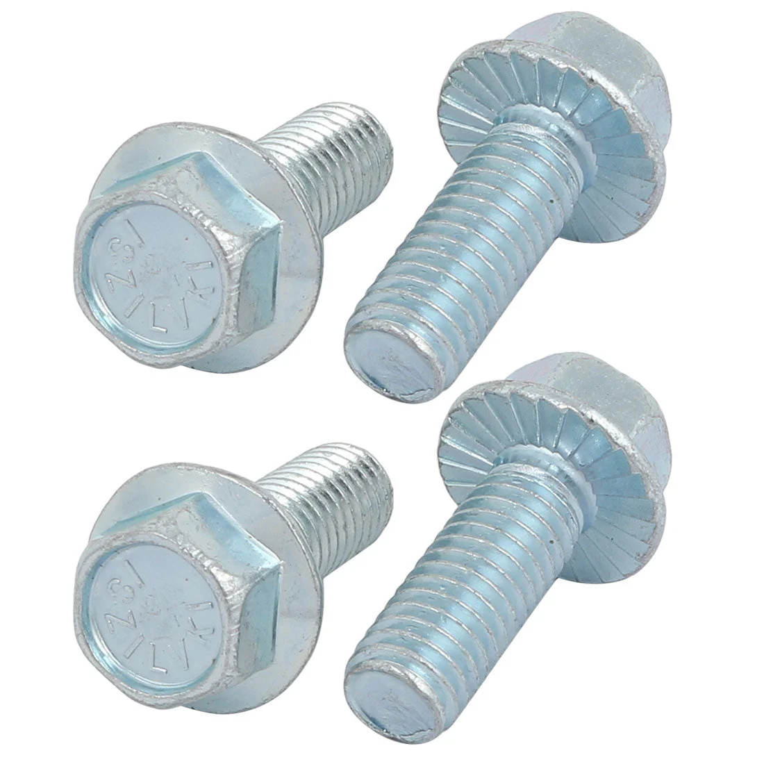 4Pcs 3/8-16 x 1 Inch Thread Carbon Steel Hex Serrated Head Flange Screw Bolt