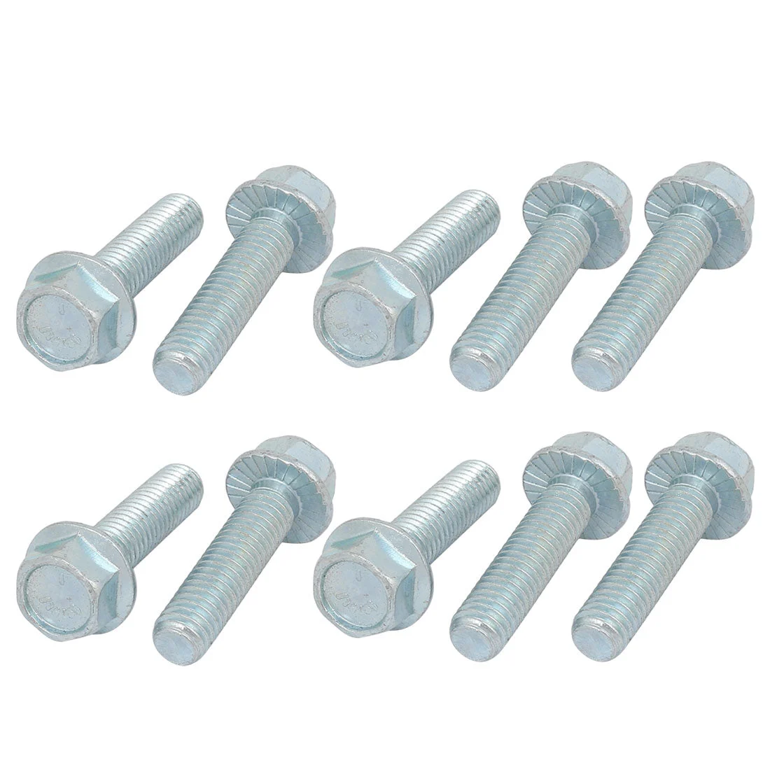 10Pcs 3/8-16 x 1-1/2'' Thread Carbon Steel Hex Serrated Head Flange Screw Bolt
