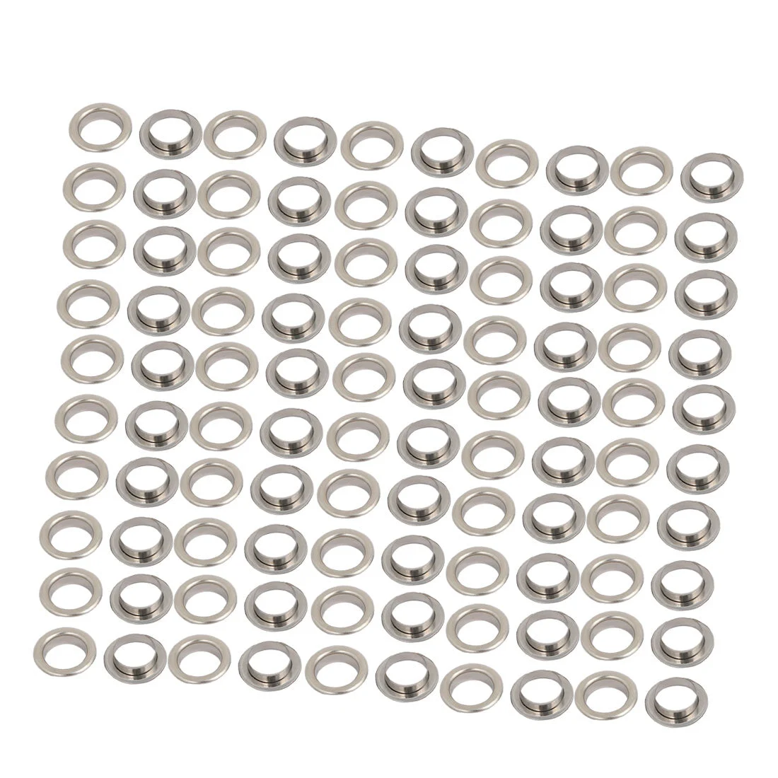 100pcs 10mm Brass Eyelet Grommets Silver Tone for Clothes Leather Canvas