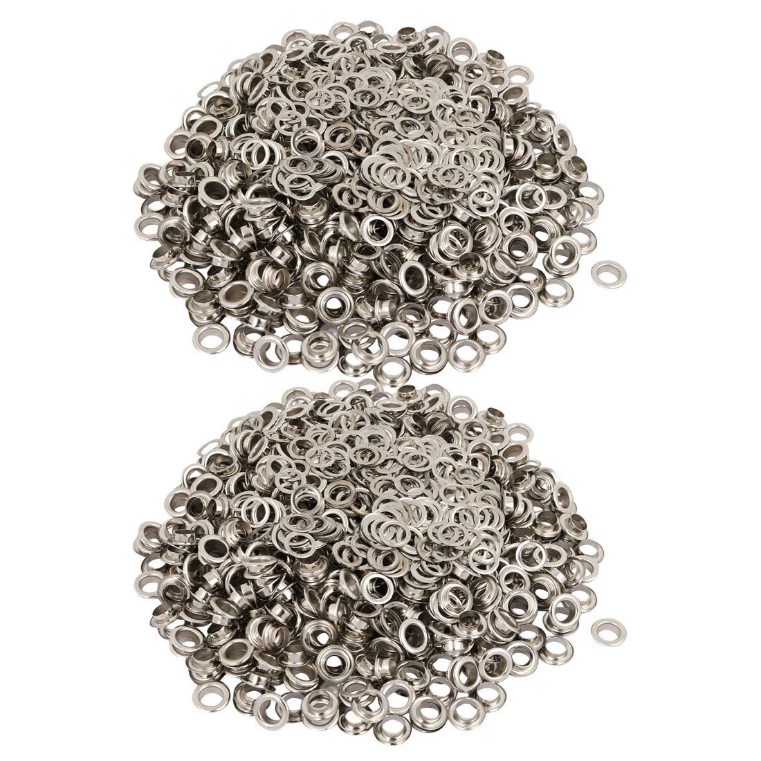 1000pcs 6mm Inner Dia Iron Nickle Plated Eyelet Grommets Kit w Washer for Leather Canvas Clothes Shoes