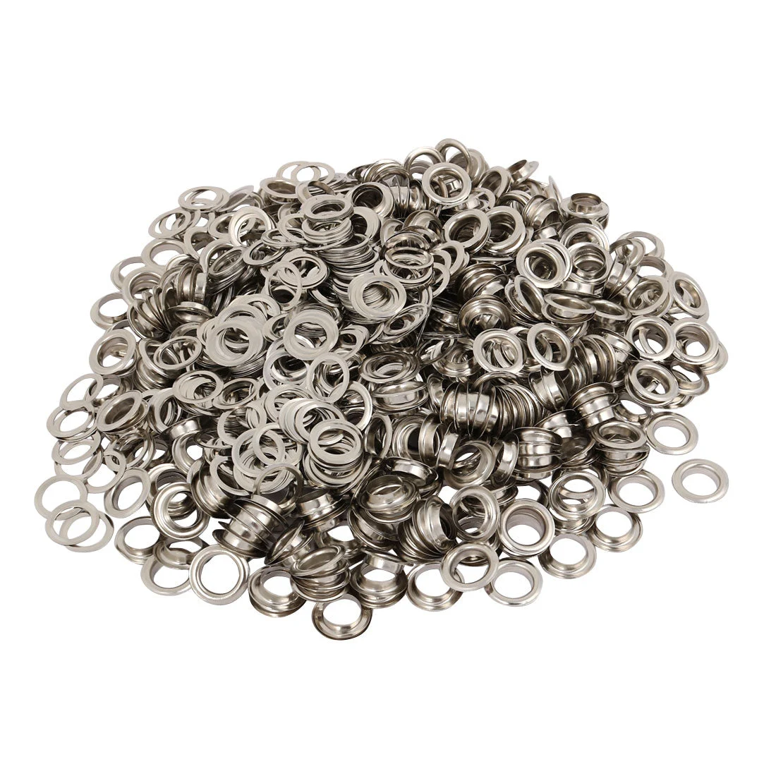 500pcs 12mm Inner Dia Iron Nickle Plated Eyelet Grommets Kit w Washer for Leather Canvas Clothes Shoes