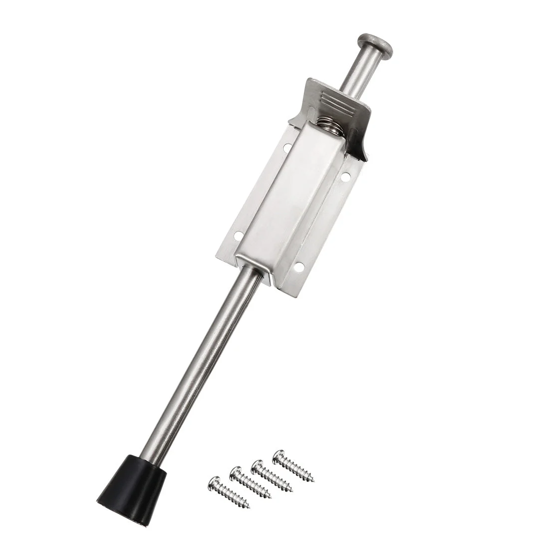 Stainless Steel Brushed Easy-Step Door Stop Spring Loaded Lock 245mm Length