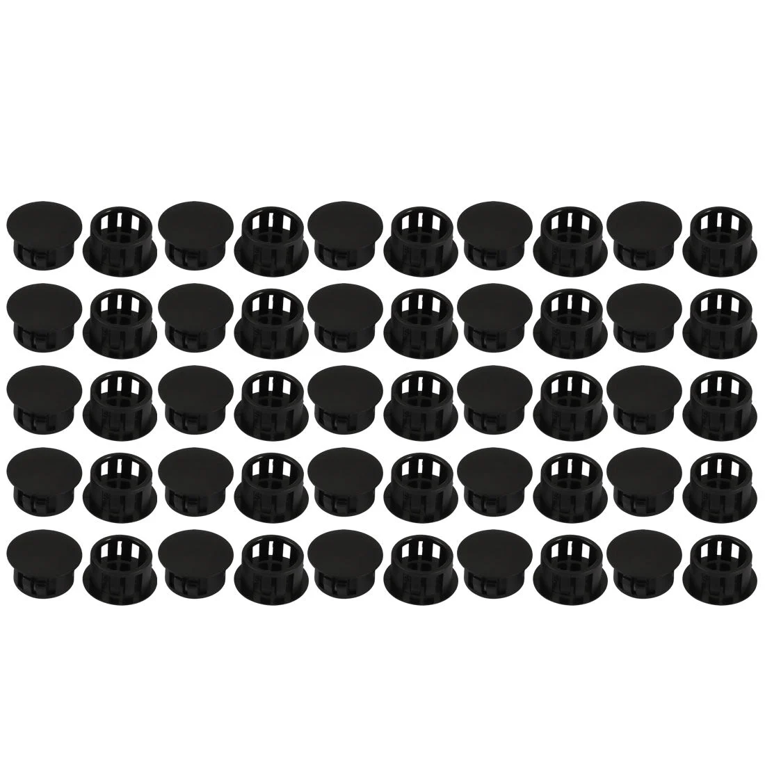 50pcs 16mm Dia Black Plastic Tubing Plug Door and Window Locking Hole Plugs