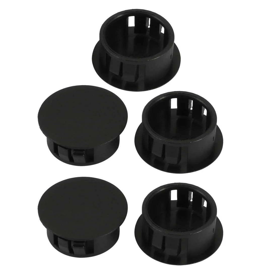 5pcs 19mm Dia Black Plastic Tubing Plug Door and Window Locking Hole Plugs