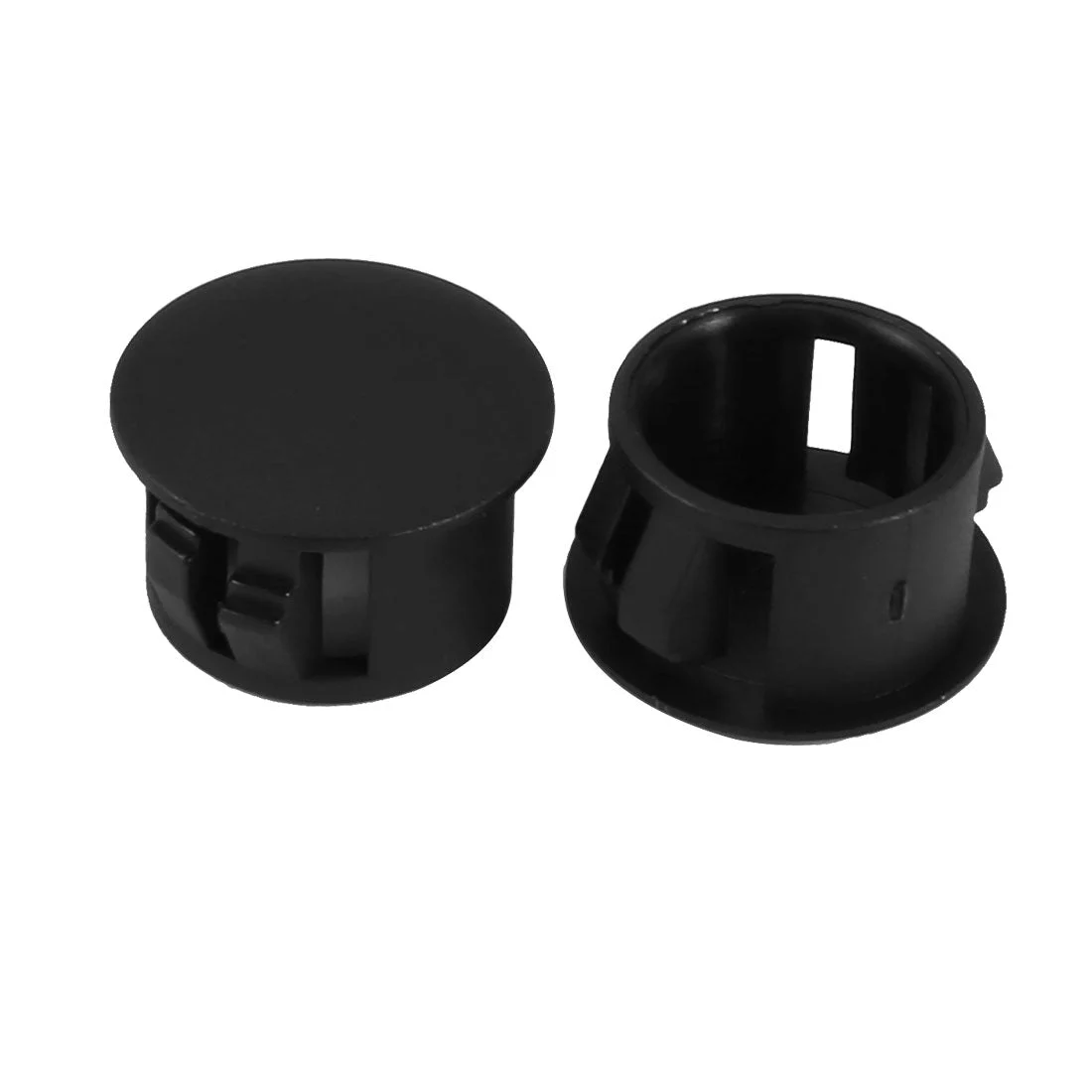 2pcs 14mm Dia Black Plastic Tubing Plug Door and Window Locking Hole Plugs