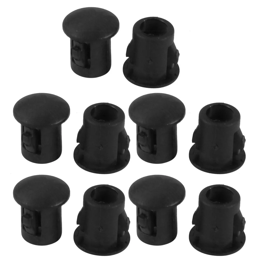 10pcs 5mm Dia Black Plastic Tubing Plug Door and Window Locking Hole Plugs