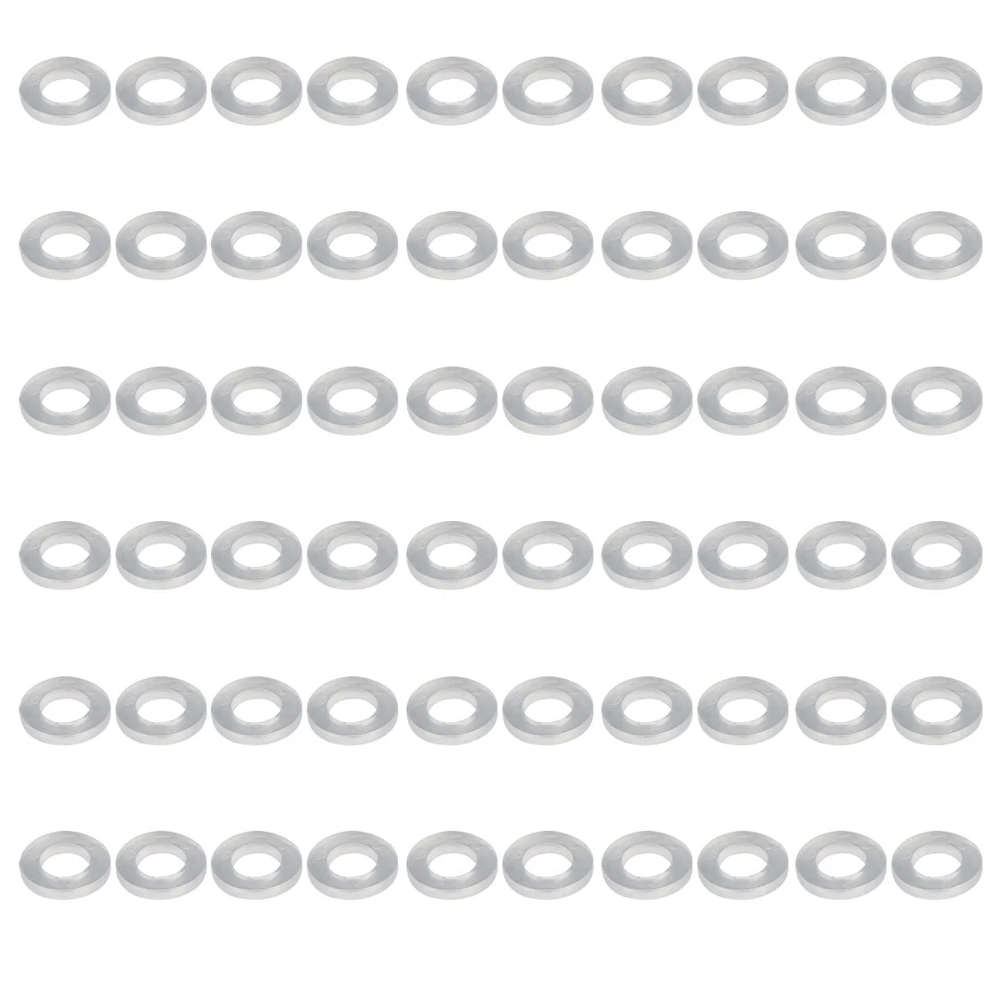 60Pcs 10mm x 19mm x 3mm PVC Oil Sealing O-Rings Washer Gasket Clear