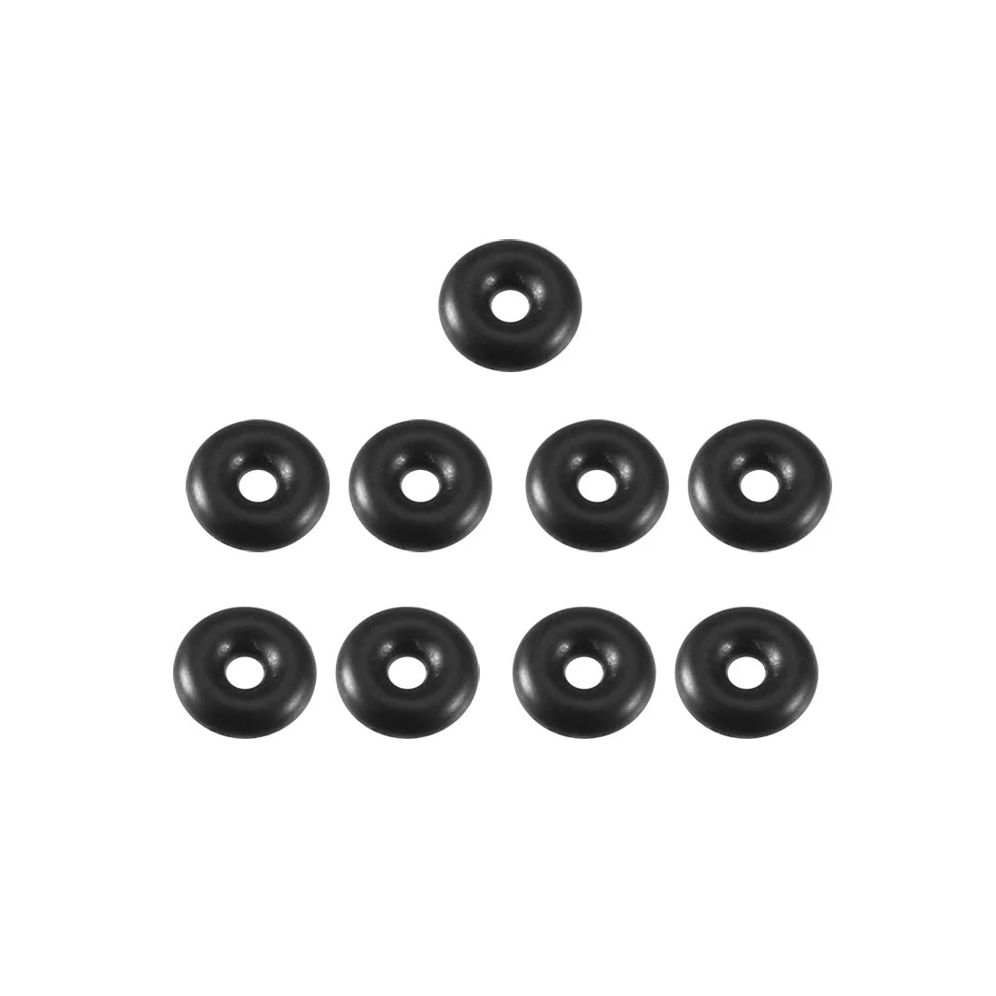 9pcs Black 4mm Outer Dia 1.5mm Thickness Sealing Ring O-shape Rubber Grommet