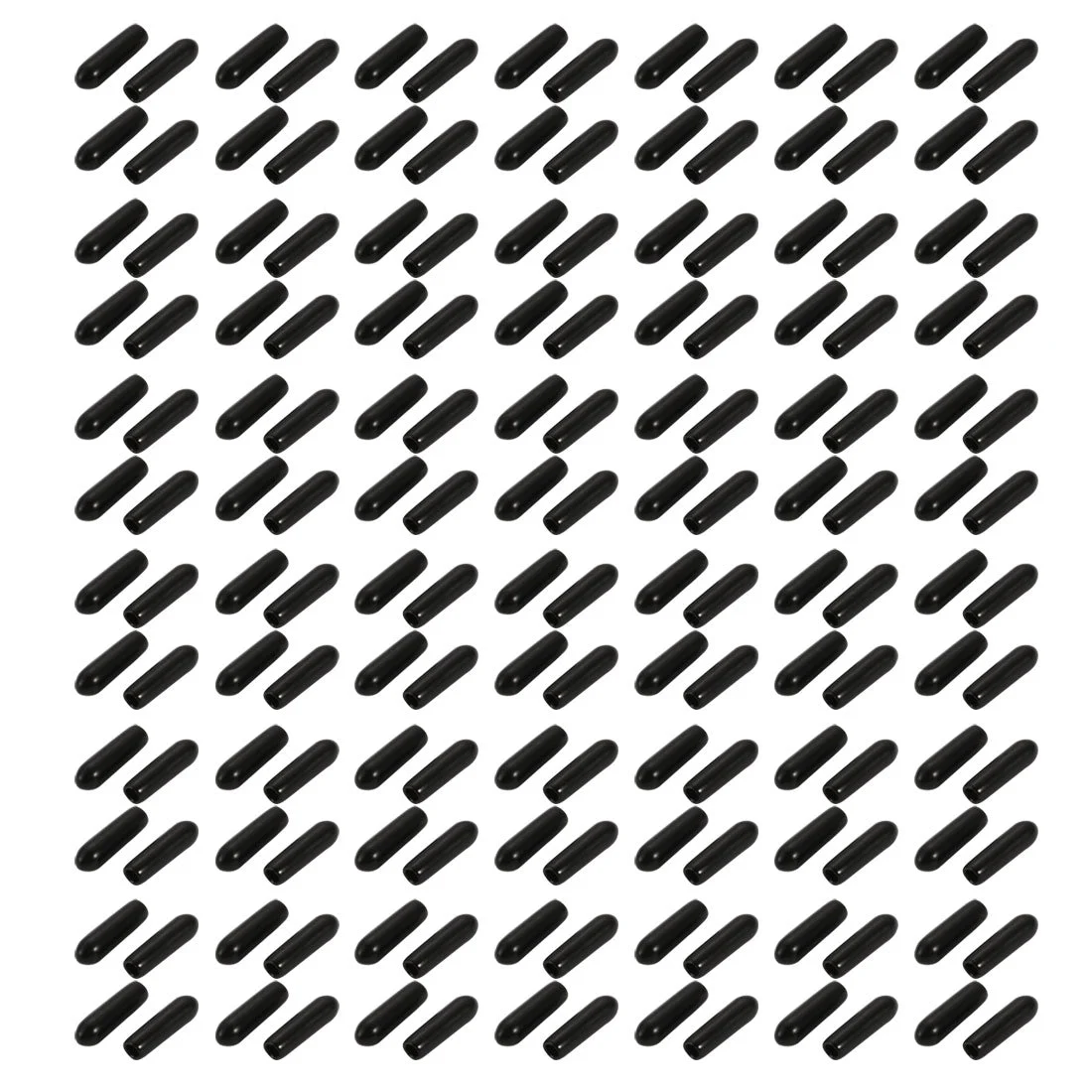 200pcs 2.5mm Inner Dia PVC Flexible Vinyl Cap Screw Thread Protector Cover Black