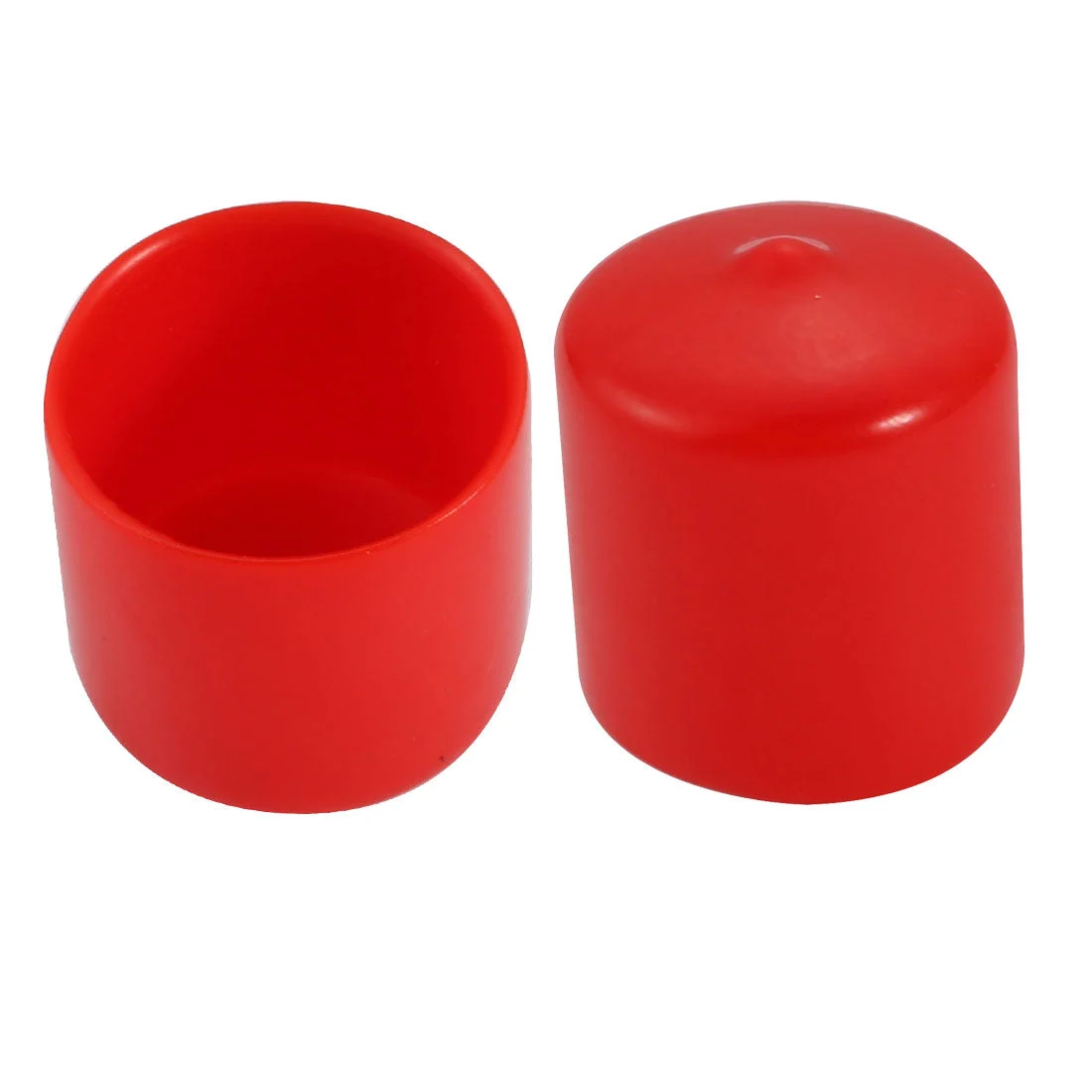 2Pcs 28mm Inner Dia PVC Flexible Vinyl End Cap Screw Thread Protector Cover Red