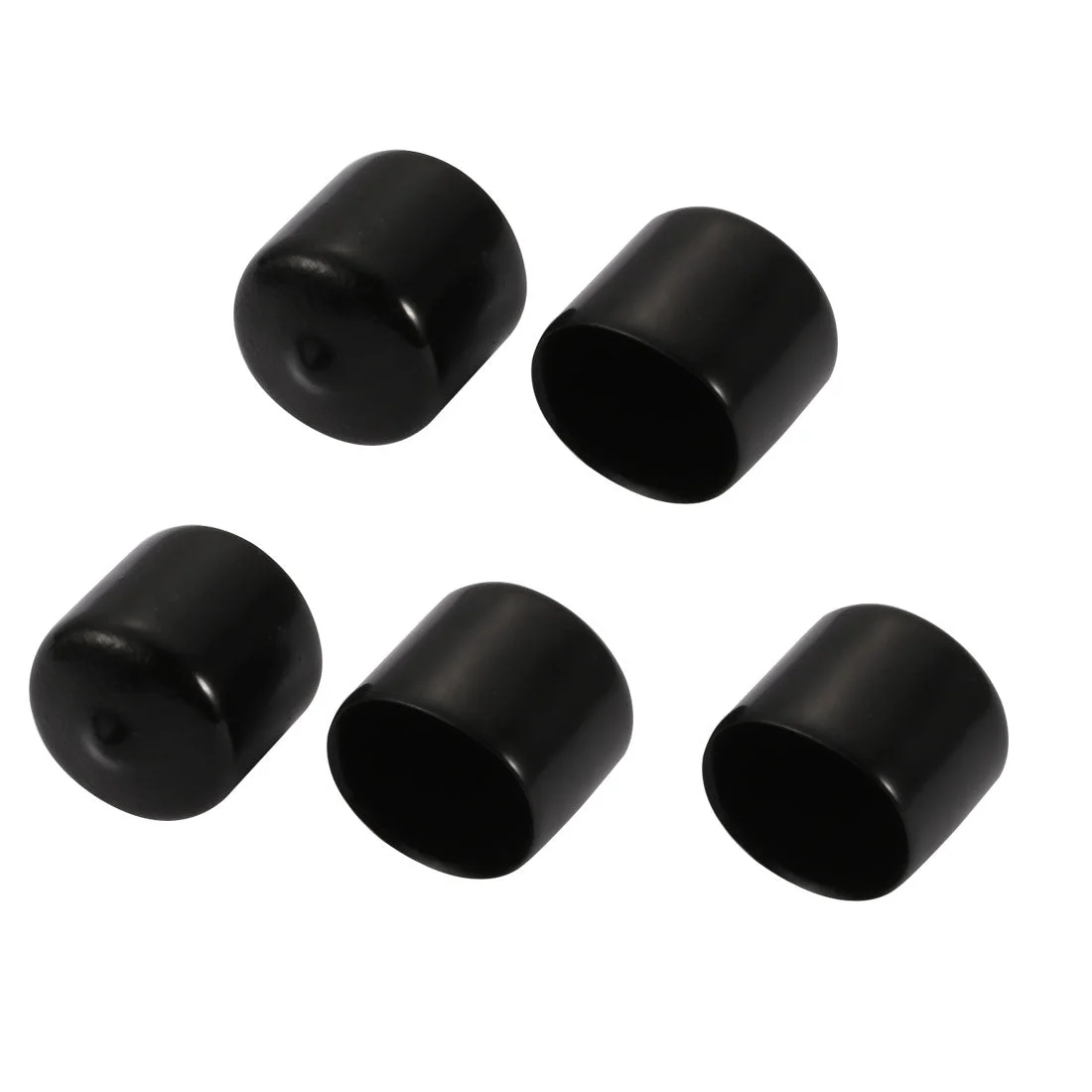 5Pcs 25mm Inner Dia PVC Flexible Vinyl End Cap Screw Protector Cover Black