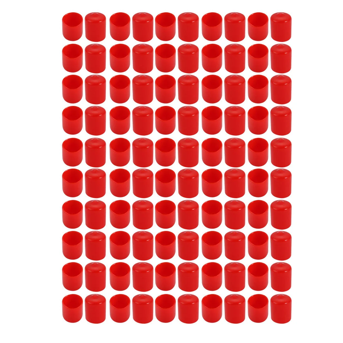 100pcs 15mm Inner Dia PVC Flexible Vinyl End Cap Screw Protector Cover Red