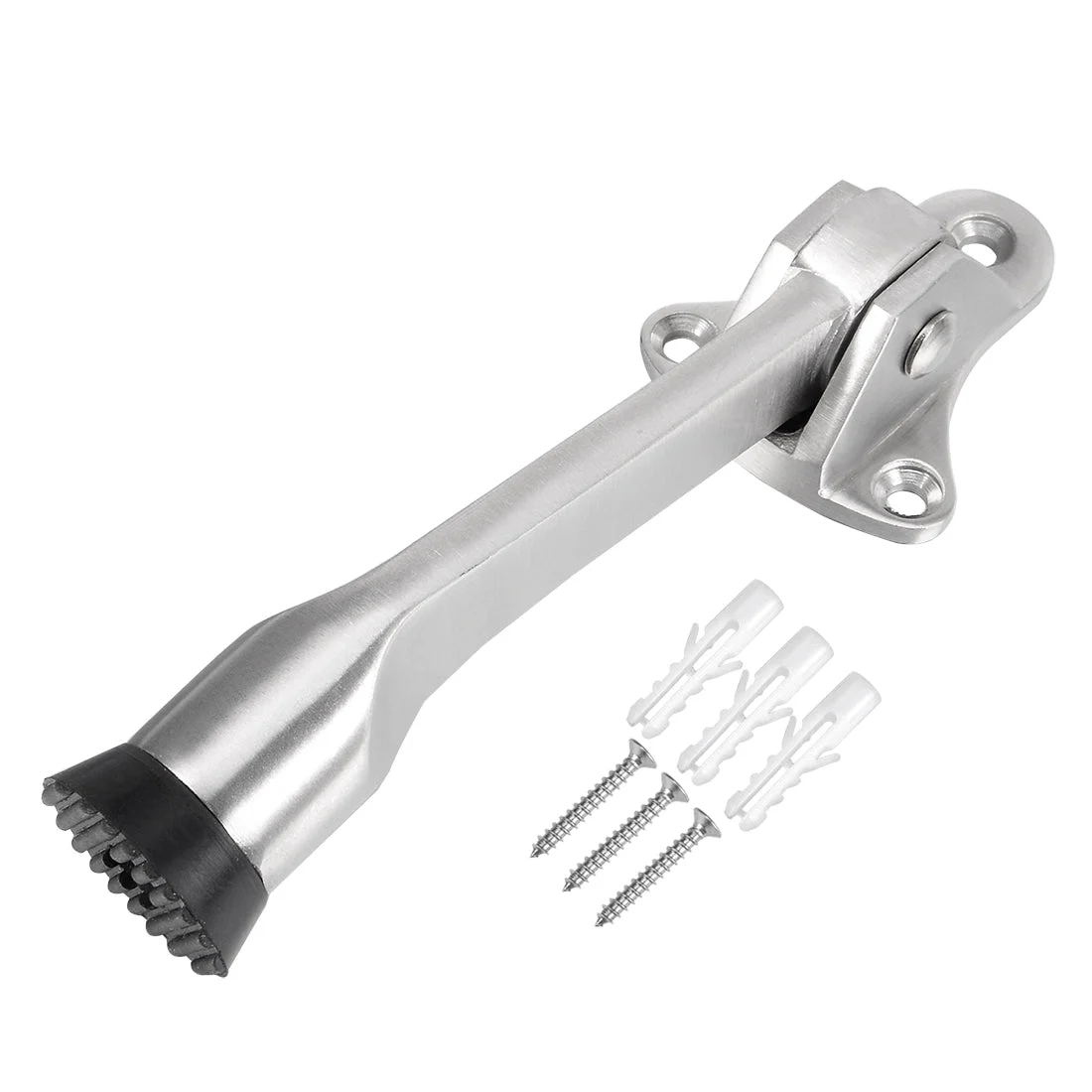 304 Stainless Steel Brushed Easy-Step Kickdown Door Stop Holder Buffer w Screws