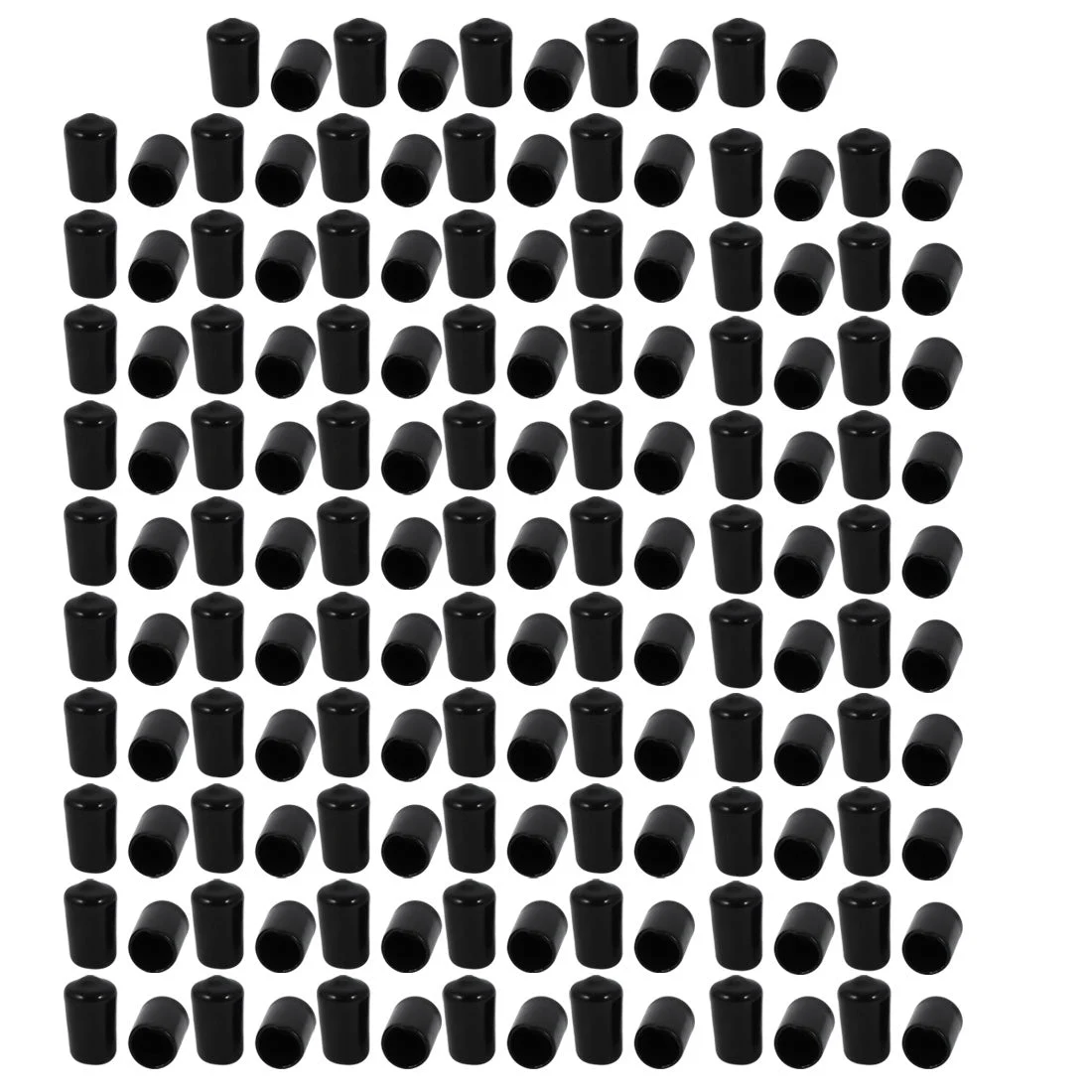 150 Pcs 9mm Inner Dia PVC Vinyl End Cap Bolt Screw Thread Protector Black
