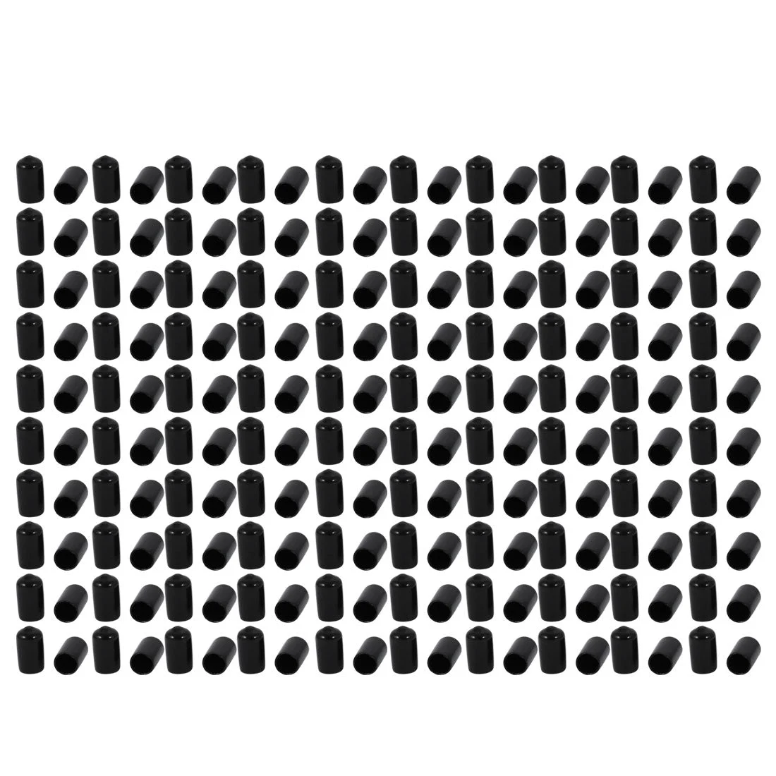200 Pcs 9.5mm Inner Dia PVC Vinyl End Cap Bolt Screw Thread Protector Black