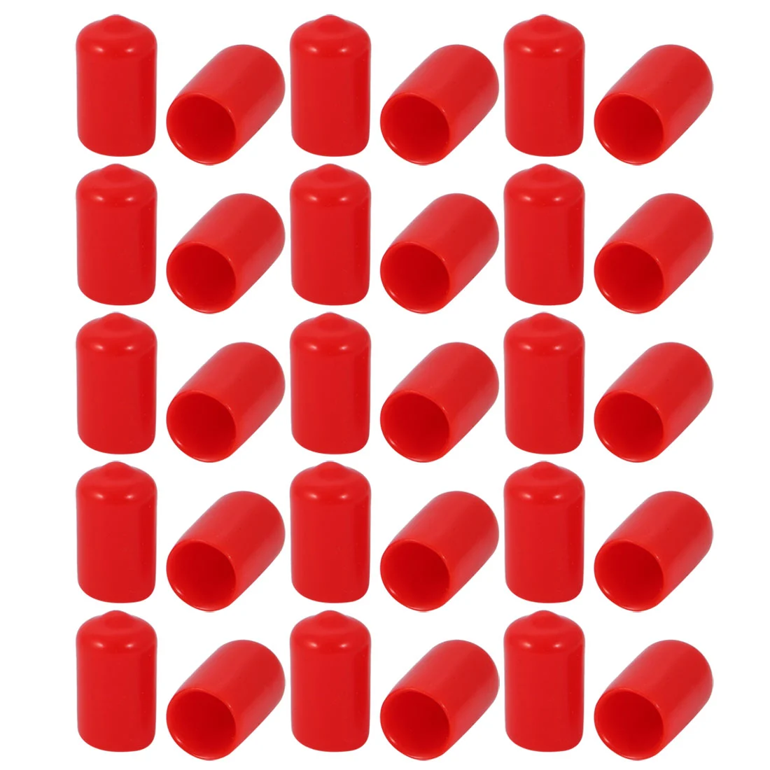 30 Pcs 10mm Inner Dia PVC Vinyl End Cap Bolt Screw Thread Protector Red