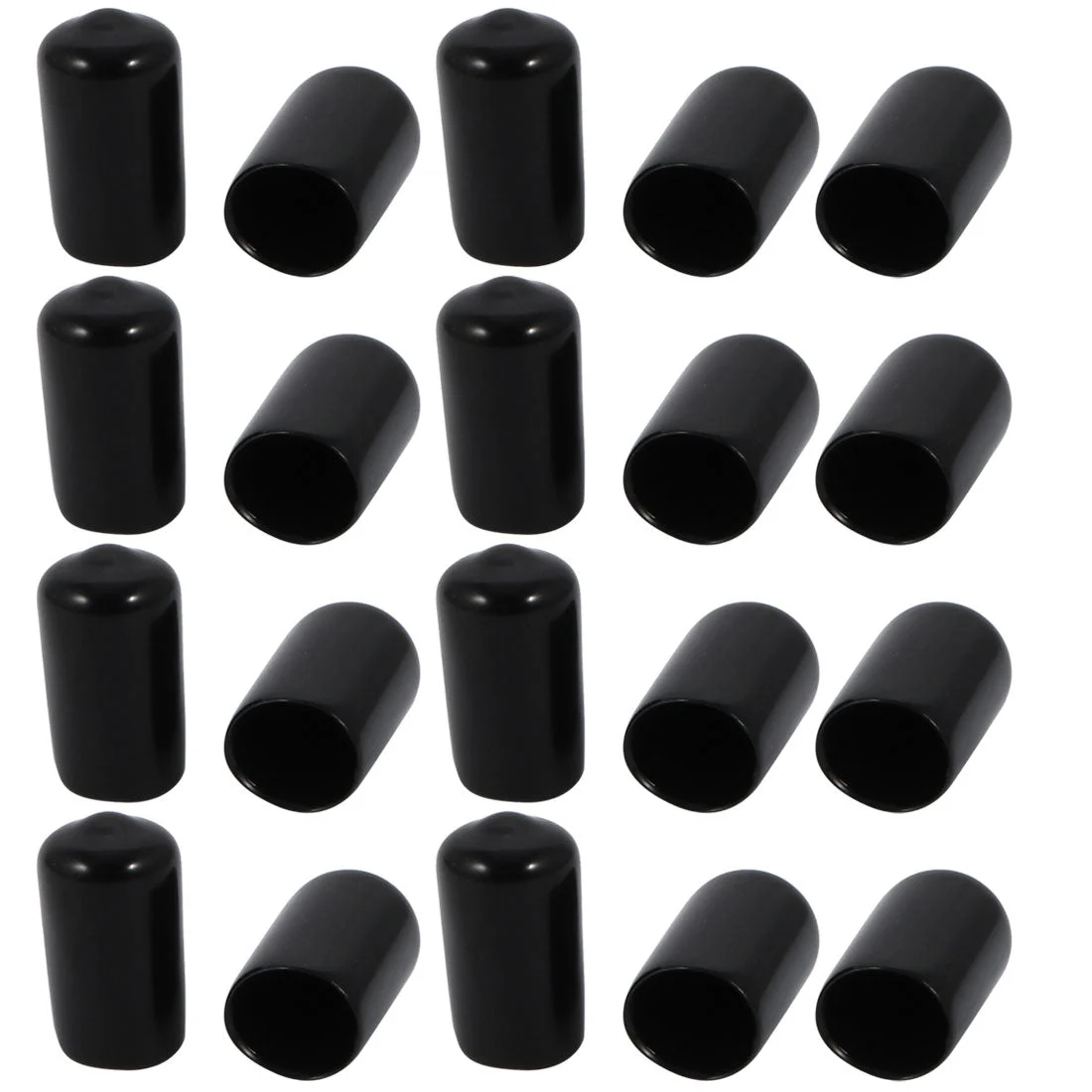 20 Pcs 10mm Inner Dia PVC Vinyl End Cap Bolt Screw Thread Protector Black