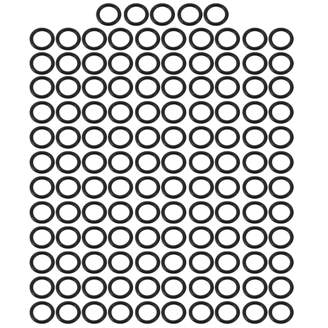 125pcs Black 8mm Outer Dia 1.2mm Thickness Sealing Ring O-shape Rubber Grommet