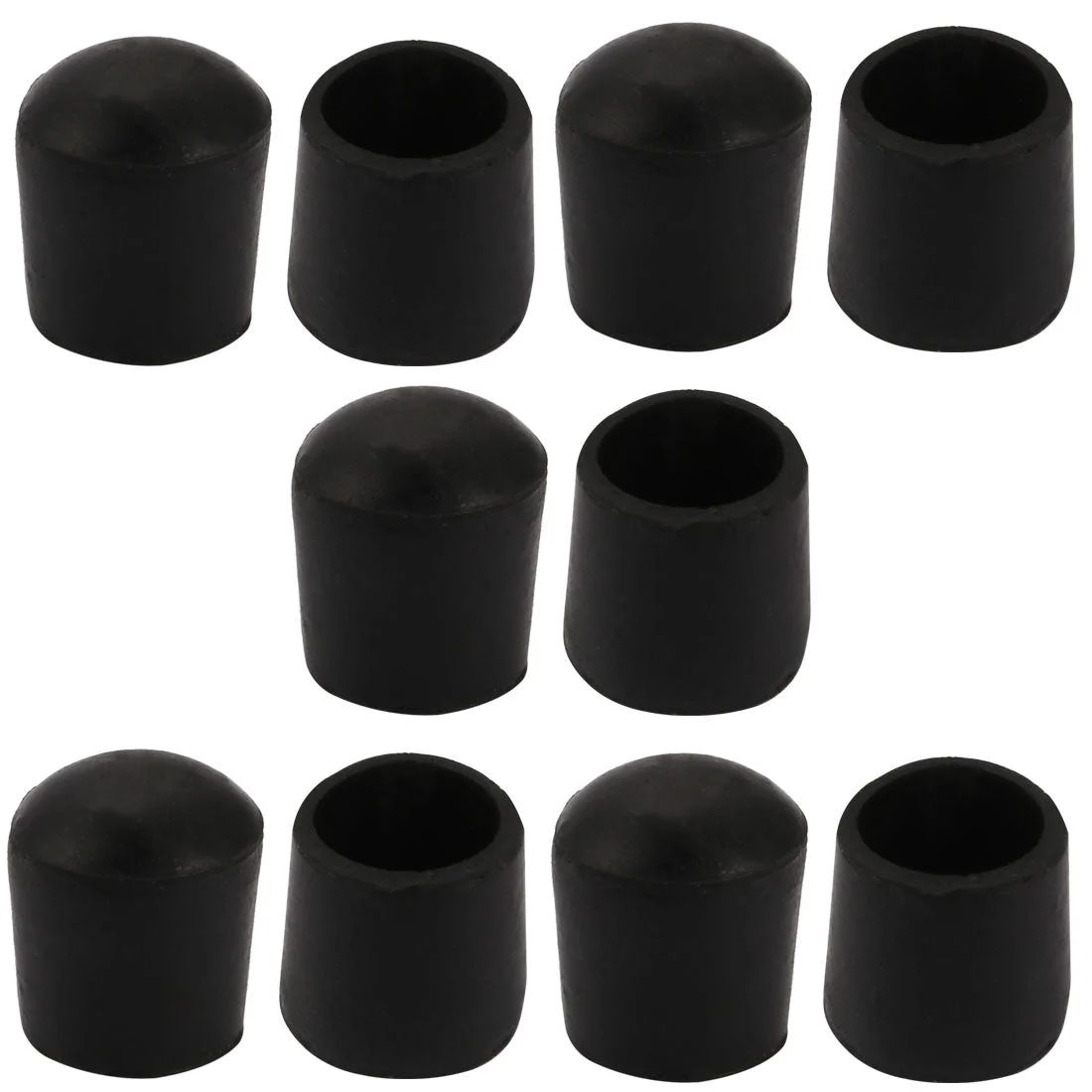 10pcs Furniture Desk Chair Round Rubber Leg Cap Cover 19mm Inner Diameter Black