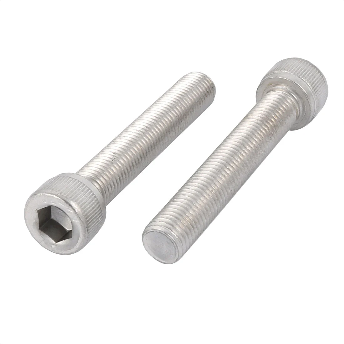 M10x60mm 1.25mm Pitch 304 Stainless Steel Hex Socket Head Cap Screws Bolts 2Pc
