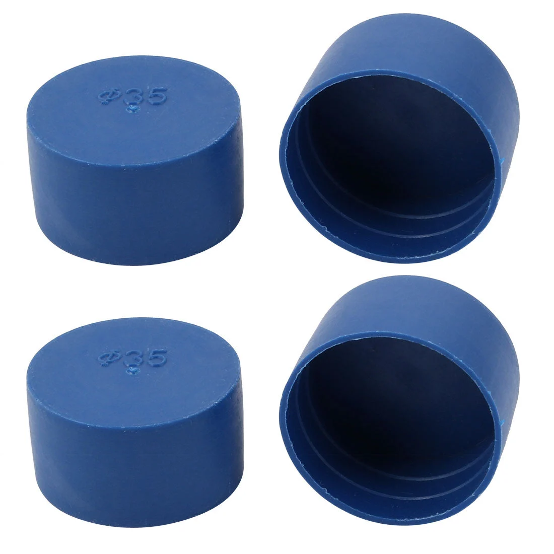 4pcs 35mm Inner Dia PE Plastic End Cap Bolt Thread Protector Tube Cover Blue