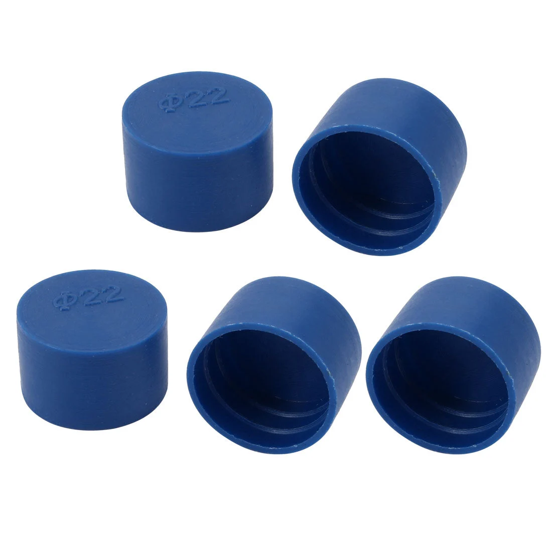5pcs 22mm Inner Dia PE Plastic End Cap Bolt Thread Protector Tube Cover Blue