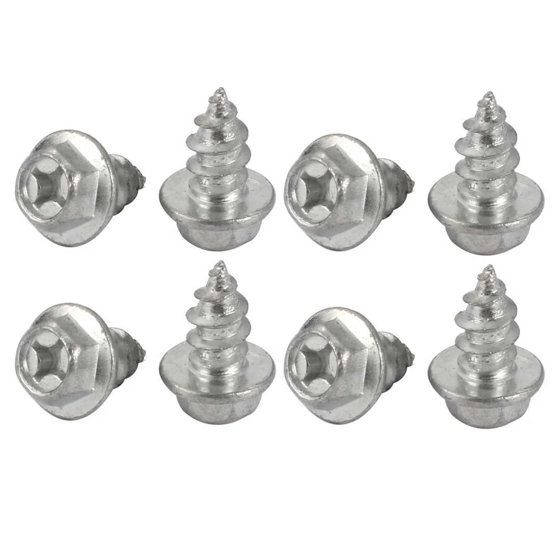 8Pcs M8x16mm Zinc Plated phillips Drive Flange Hex Head Self-Tapping Screw