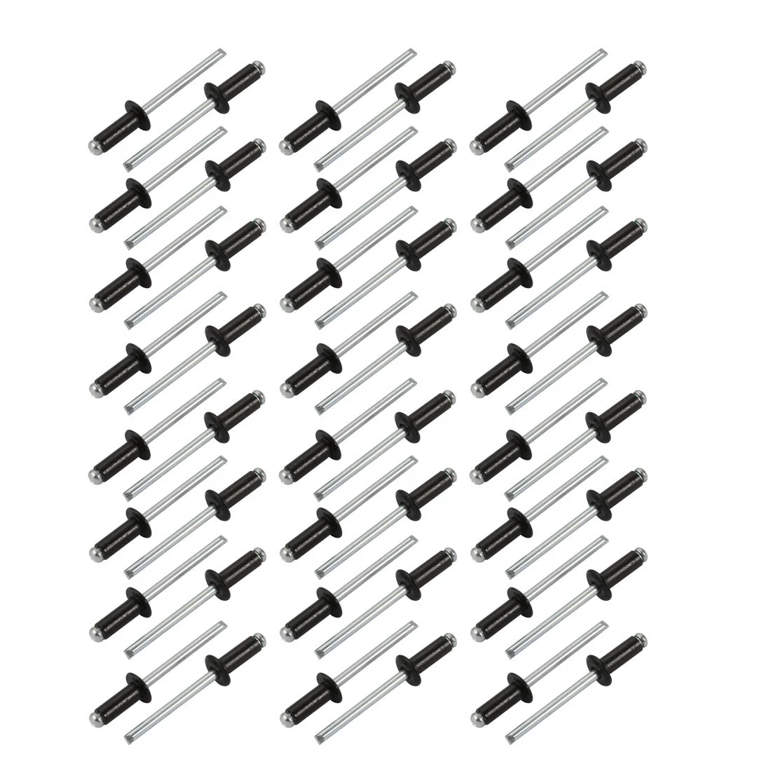 M5x12mm Aluminum Open End Round Dome Head Blind Rivets Black 50pcs