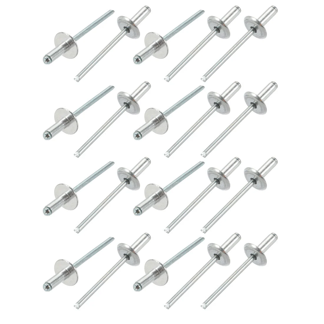 20 Pcs 4mm x 10mm Aluminum Open End Large Flange Blind Rivets