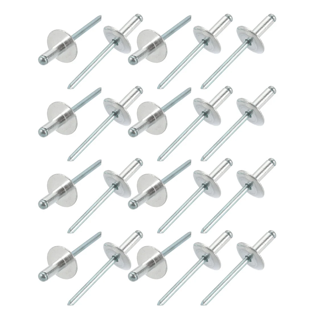 20 Pcs 5mm x 13mm Aluminum Open End Large Flange Blind Rivets