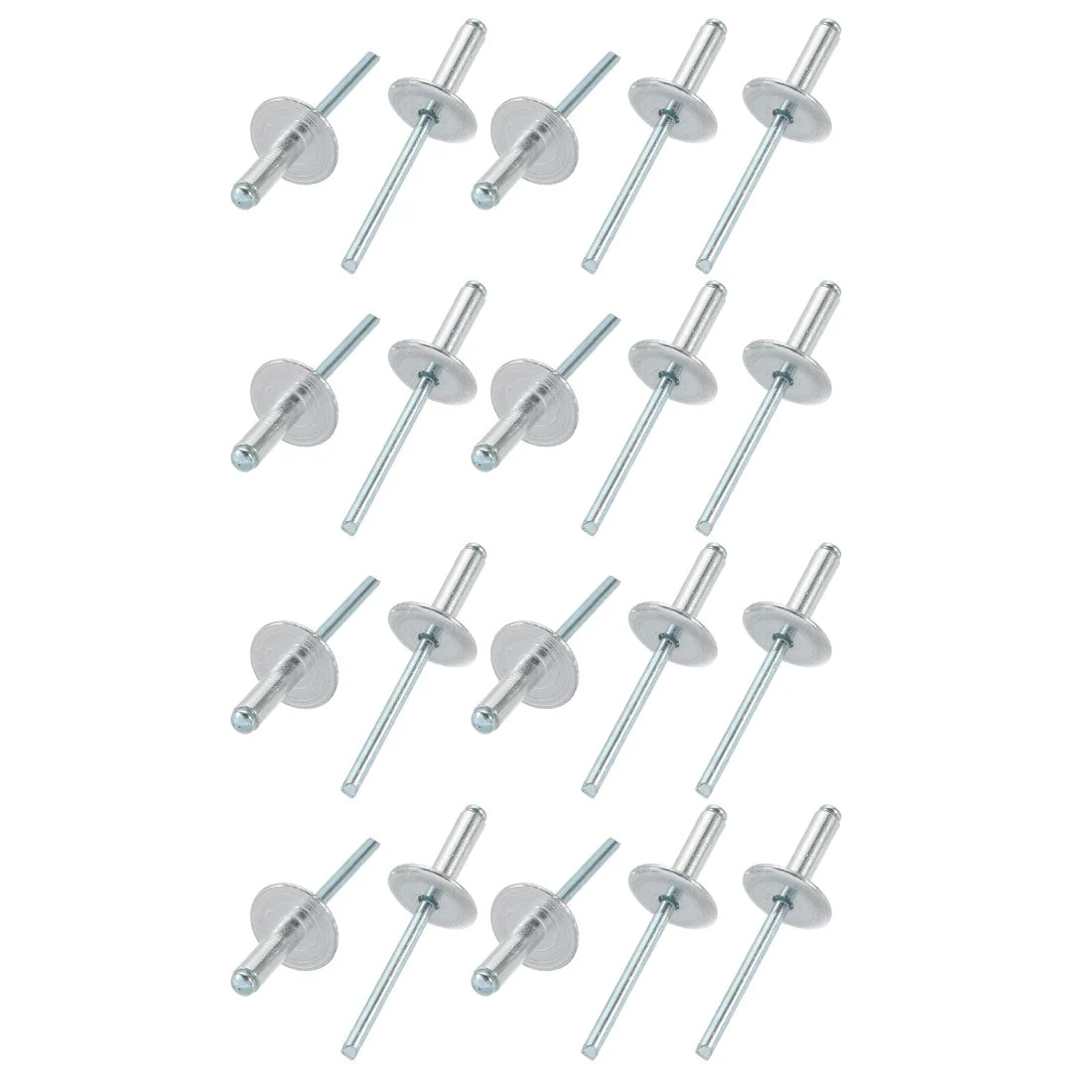 20 Pcs 5mm x 16mm Aluminum Open End Large Flange Blind Rivets