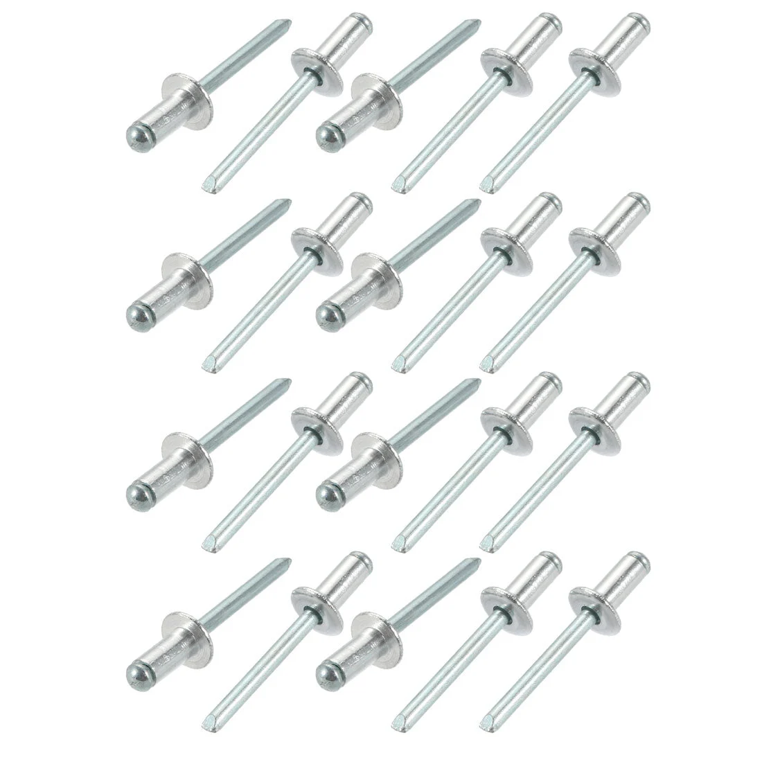 20 Pcs 6.4mm x 13mm Aluminum Open End Large Flange Blind Rivets