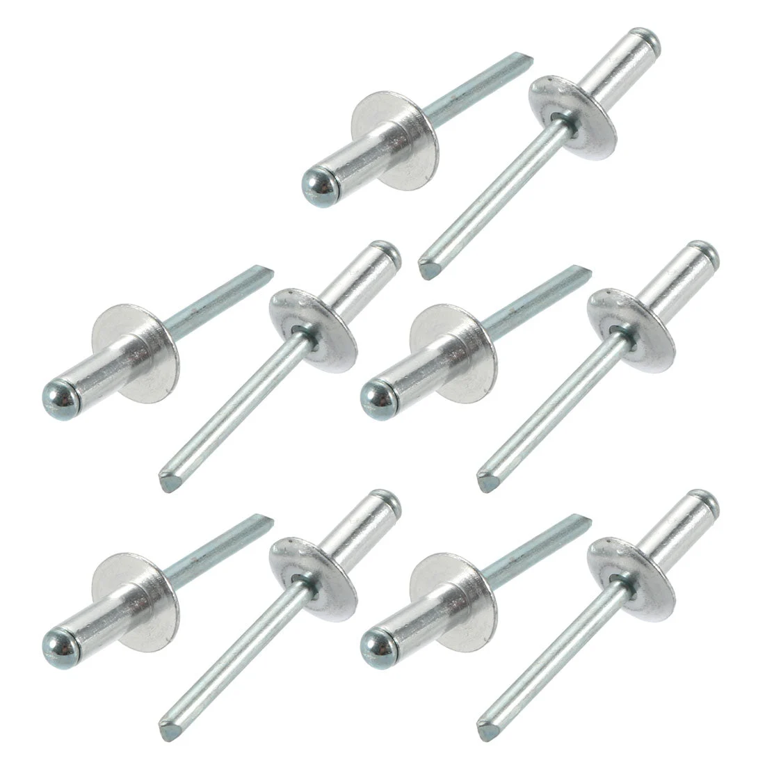 10 Pcs 6.4mm x 16mm x 16mm Aluminum Open End Large Flange Blind Rivets