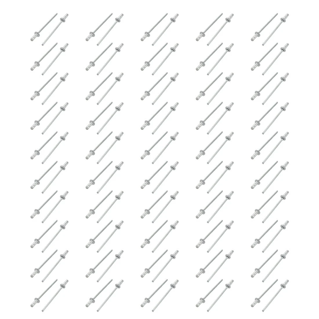 100 Pcs 6mm x 2.4mm Aluminum/Steel Open Type Blind Rivets