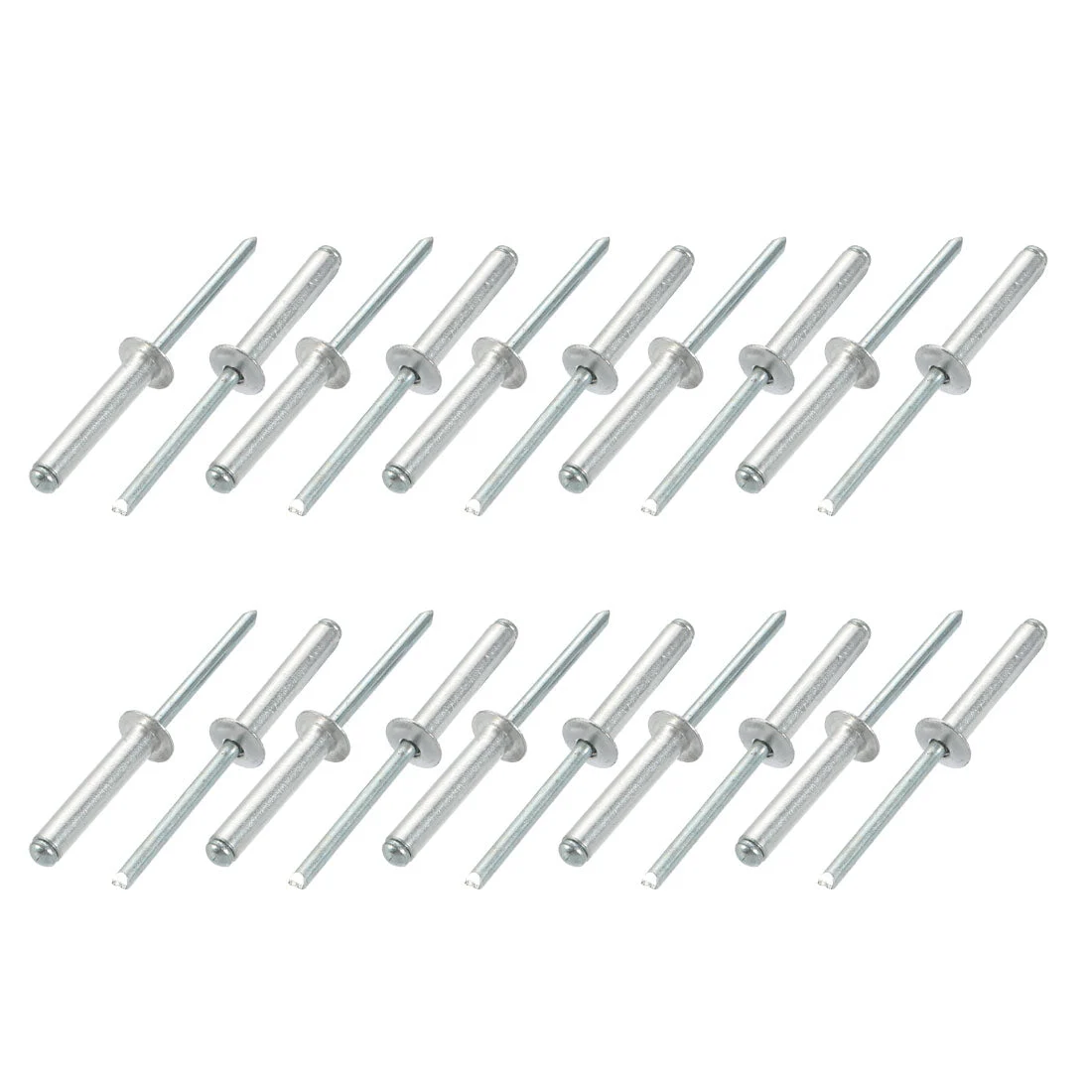 20 Pcs 5mm x 25mm Aluminum/Steel Open End Blind Rivets