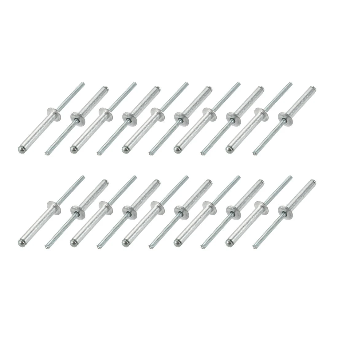 20 Pcs 5mm x 30mm Aluminum/Steel Open End Blind Rivets