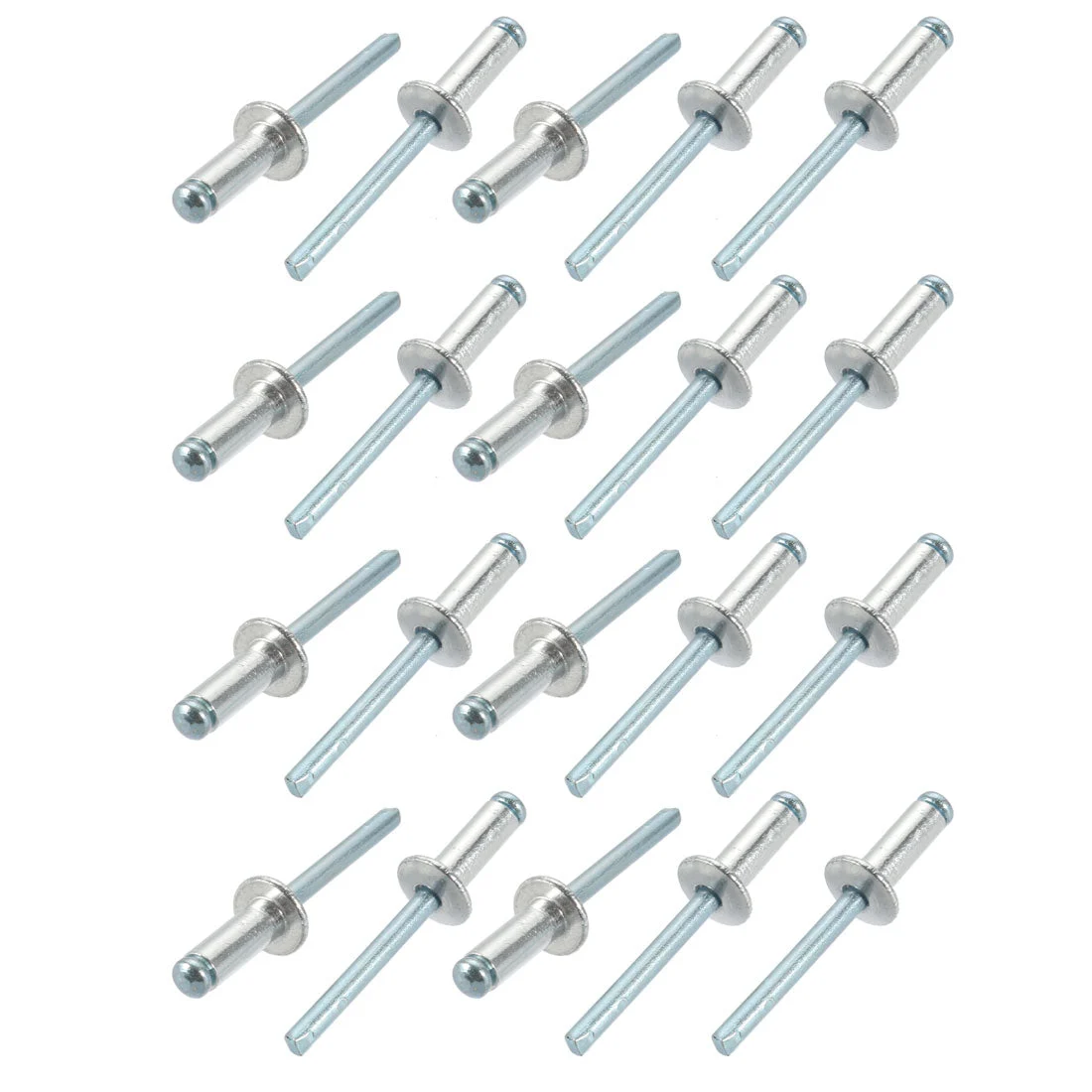 20 Pcs 6mm x 16mm Aluminum/Steel Open End Blind Rivets