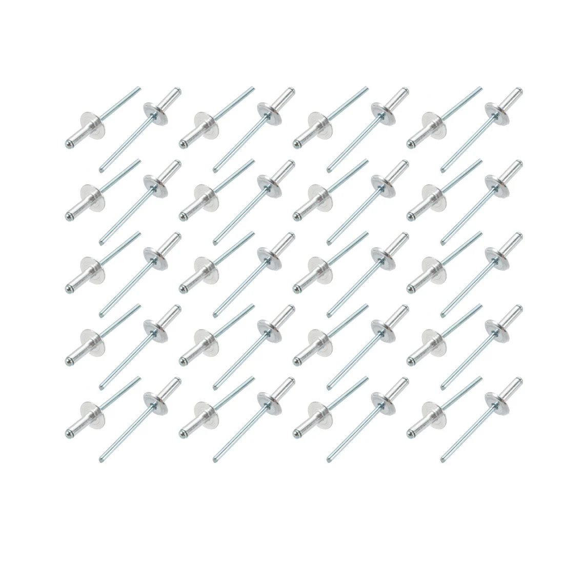 40 Pcs 4mm x 13mm Aluminum Open End Large Flange Blind Rivets