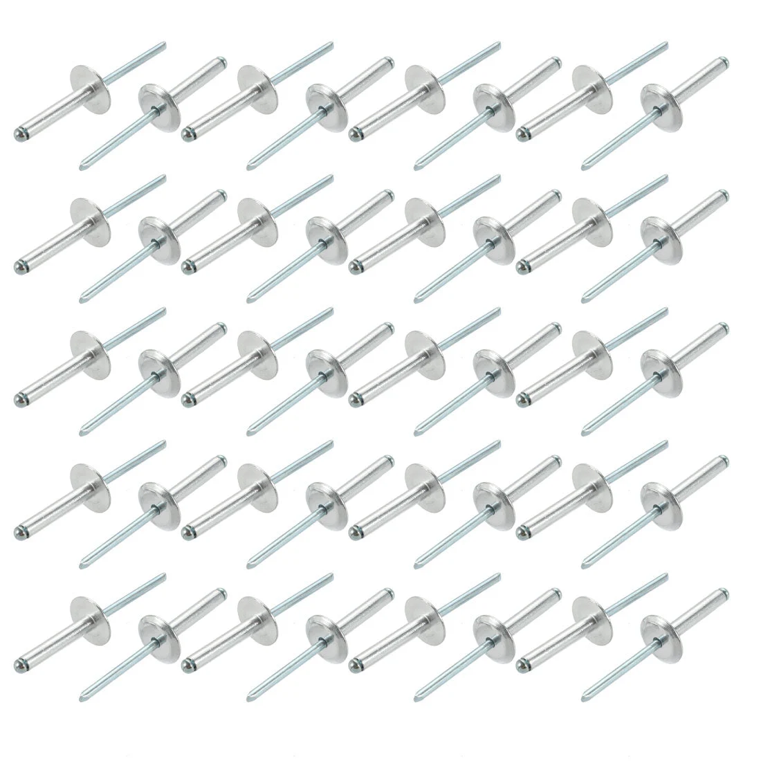40 Pcs 5mm x 25mm Aluminum Open End Large Flange Blind Rivets