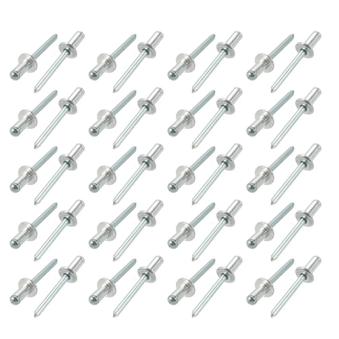 40 Pcs 6.4mm x 13mm Aluminum Open End Large Flange Blind Rivets