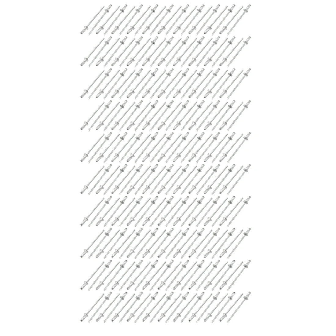 200 Pcs 2.4mm x 7mm Aluminum/Steel Open Type Blind Rivets